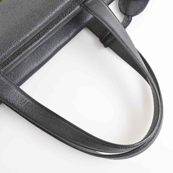 Chanel Caviar Skin Turn Lock Here Mark Business Bag Briefcase Black - Picture 4 of 8